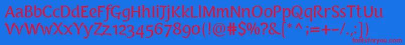PfarmoniaRegular Font – Red Fonts on Blue Background