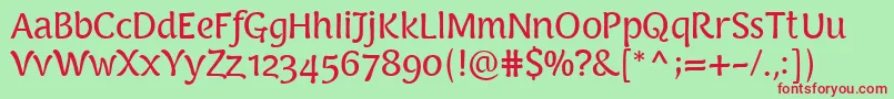 PfarmoniaRegular Font – Red Fonts on Green Background