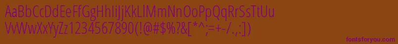OpenSansCondensedLight Font – Purple Fonts on Brown Background