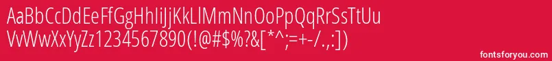 OpenSansCondensedLight Font – White Fonts on Red Background