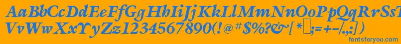 S690RomanRegular Font – Blue Fonts on Orange Background