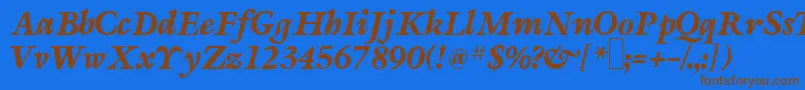 S690RomanRegular Font – Brown Fonts on Blue Background