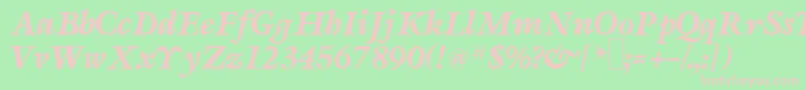 S690RomanRegular Font – Pink Fonts on Green Background