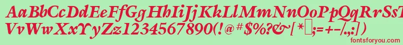 S690RomanRegular Font – Red Fonts on Green Background