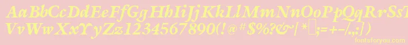 S690RomanRegular Font – Yellow Fonts on Pink Background