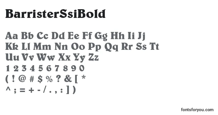 A fonte BarristerSsiBold – alfabeto, números, caracteres especiais
