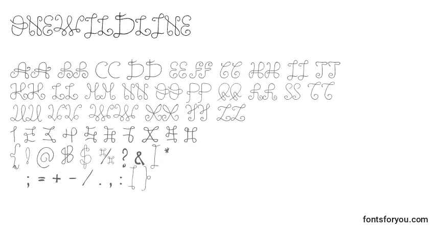 Fuente OneWildLine - alfabeto, números, caracteres especiales