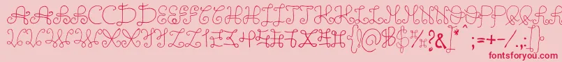 フォントOneWildLine – ピンクの背景に赤い文字