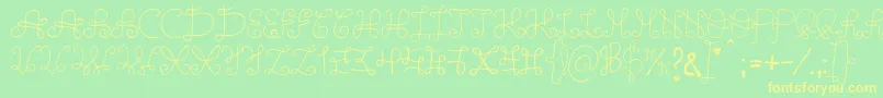 OneWildLine Font – Yellow Fonts on Green Background