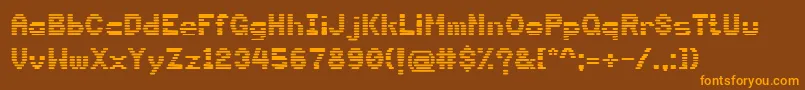 DsTerminal Font – Orange Fonts on Brown Background