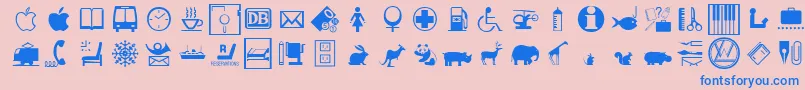 Metro Font – Blue Fonts on Pink Background