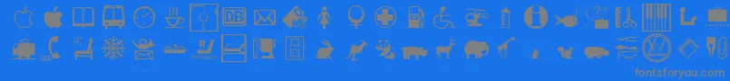 Metro Font – Gray Fonts on Blue Background