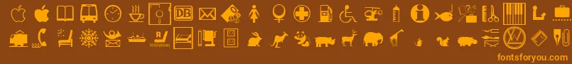 Metro Font – Orange Fonts on Brown Background