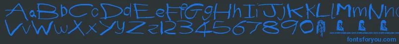 First Grader Font – Blue Fonts on Black Background