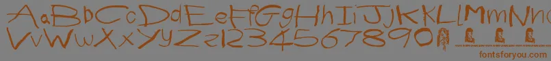 First Grader Font – Brown Fonts on Gray Background