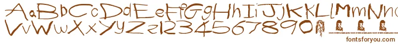 Шрифт First Grader – коричневые шрифты на белом фоне