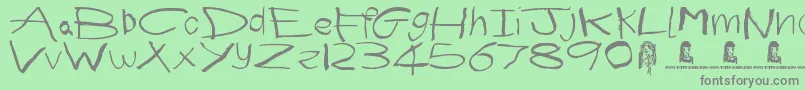 First Grader Font – Gray Fonts on Green Background