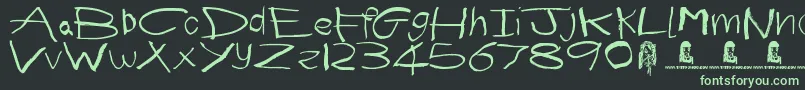 First Grader Font – Green Fonts on Black Background