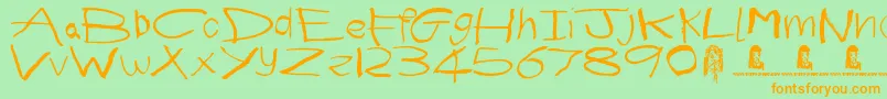 Lisätietoja First Grader-fontista First Grader-fontti – oranssit fontit vihreällä taustalla