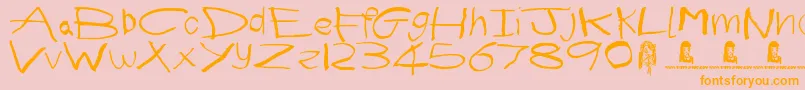 First Grader Font – Orange Fonts on Pink Background