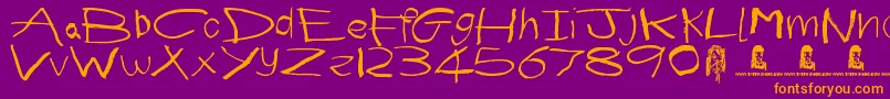 First Grader Font – Orange Fonts on Purple Background