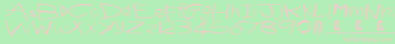 First Grader Font – Pink Fonts on Green Background