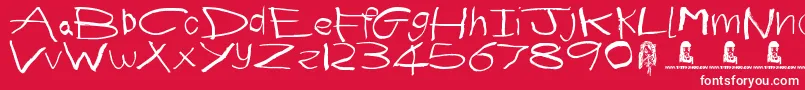 First Grader Font – White Fonts on Red Background