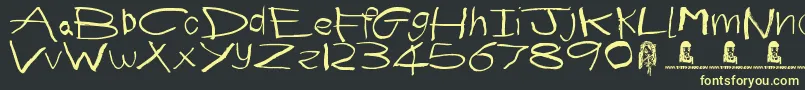 First Grader Font – Yellow Fonts on Black Background
