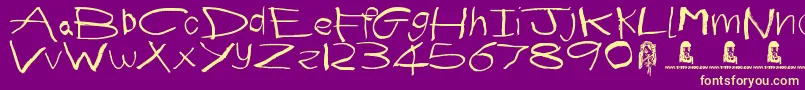First Grader Font – Yellow Fonts on Purple Background