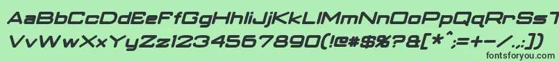 ClassicRobotBoldItalic Font – Black Fonts on Green Background