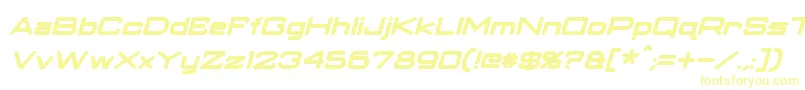 ClassicRobotBoldItalic Font – Yellow Fonts on White Background