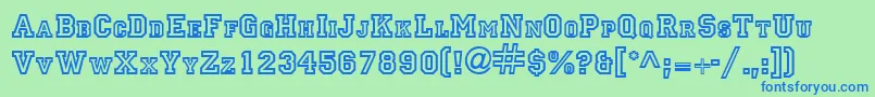 PrincetownitcNormal Font – Blue Fonts on Green Background
