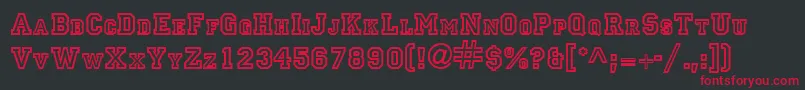 PrincetownitcNormal Font – Red Fonts on Black Background
