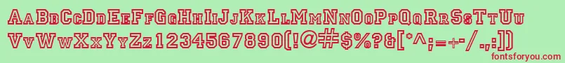 PrincetownitcNormal Font – Red Fonts on Green Background