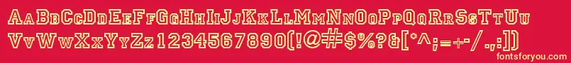 PrincetownitcNormal Font – Yellow Fonts on Red Background