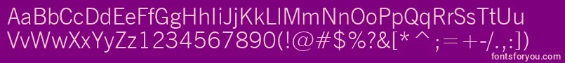 NewsGothicLightBt Font – Pink Fonts on Purple Background