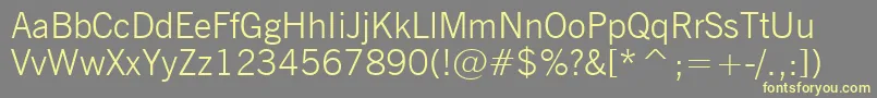NewsGothicLightBt Font – Yellow Fonts on Gray Background