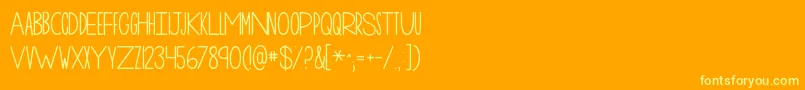 フォントKgonemorenight – オレンジの背景に黄色の文字