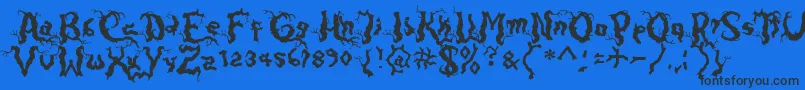 Fonte Darkwood – fontes pretas em um fundo azul