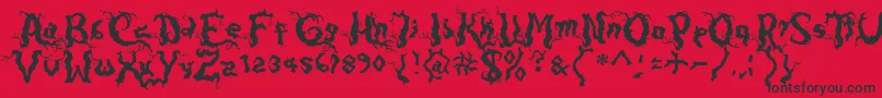 Darkwood Font – Black Fonts on Red Background