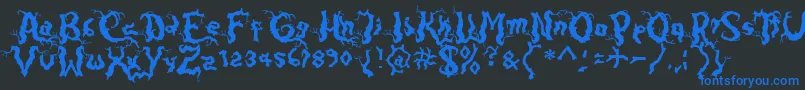 Darkwood Font – Blue Fonts on Black Background