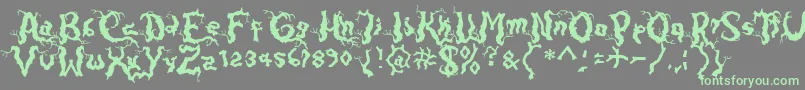 Darkwood-Schriftart – Grüne Schriften auf grauem Hintergrund
