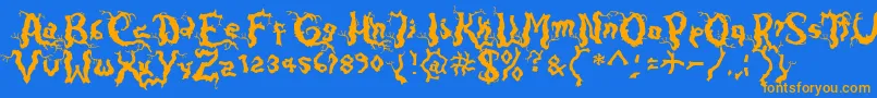 Darkwood Font – Orange Fonts on Blue Background