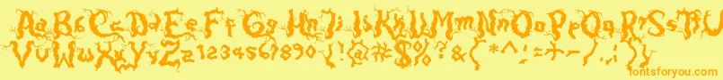 Darkwood Font – Orange Fonts on Yellow Background