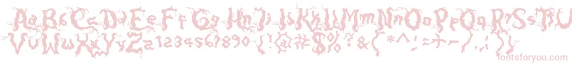 Darkwood-Schriftart – Rosa Schriften auf weißem Hintergrund