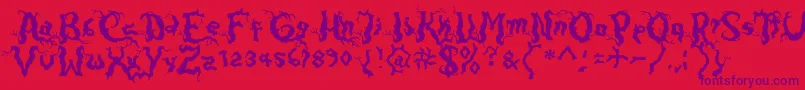 Darkwood Font – Purple Fonts on Red Background