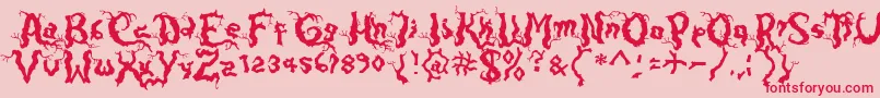 Darkwood Font – Red Fonts on Pink Background