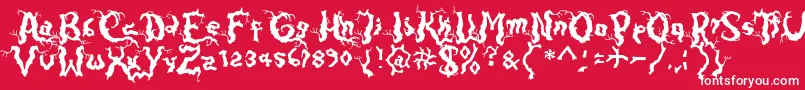 Darkwood Font – White Fonts on Red Background