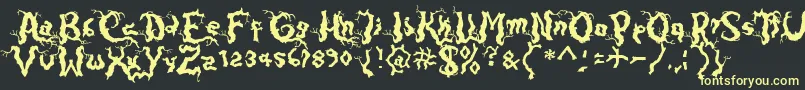 フォントDarkwood – 黒い背景に黄色の文字
