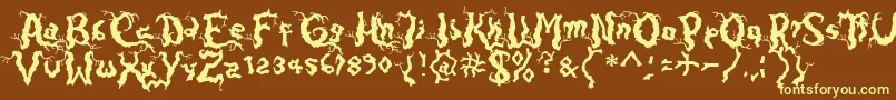 Darkwood Font – Yellow Fonts on Brown Background